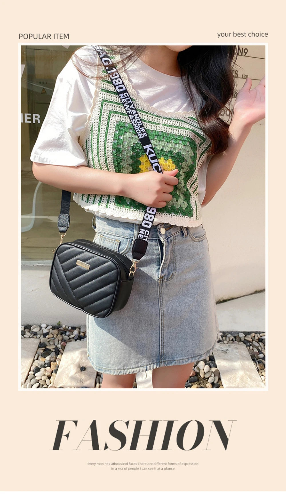 High-Quality PU Leather Shoulder Bag – Women's Crossbody & Messenger Handbag
