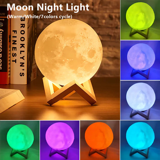 Book Light LED Moon Light Galaxy Light – Magical Moon Night Light for Kids & Adults